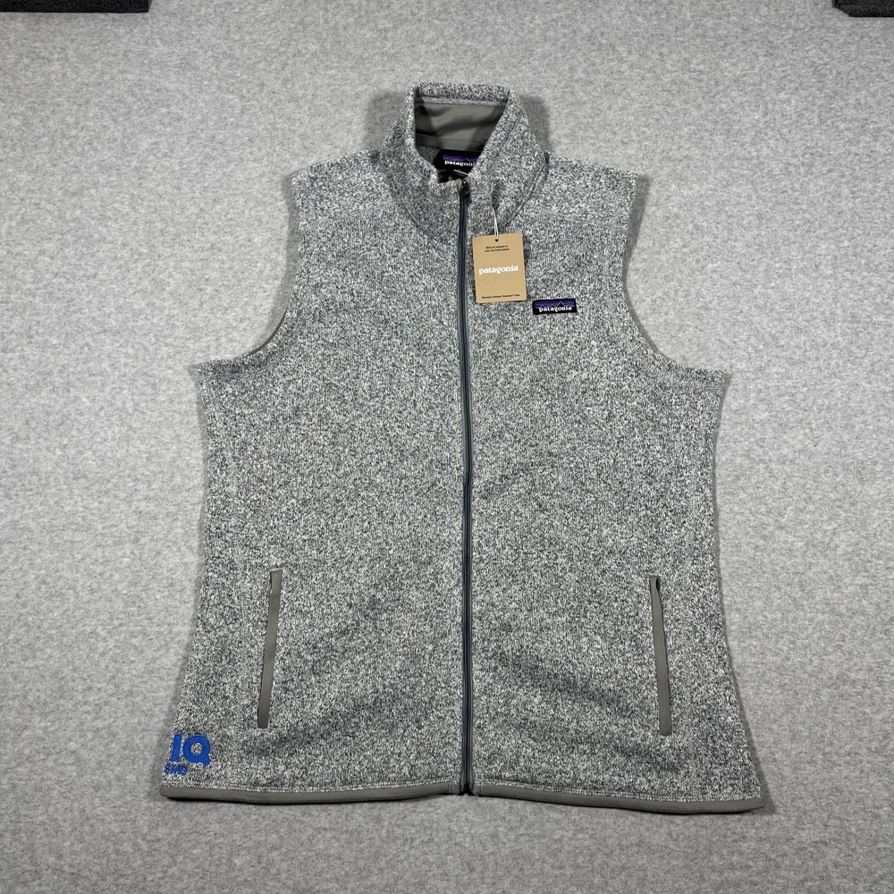 NWT Patagonia Women Sz XL Birch White Vest Better Sweater Fleece Full Zip *LOGO